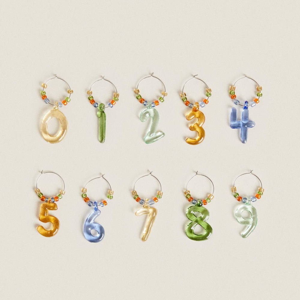 Zara Home Multicolor Number Glass Markers